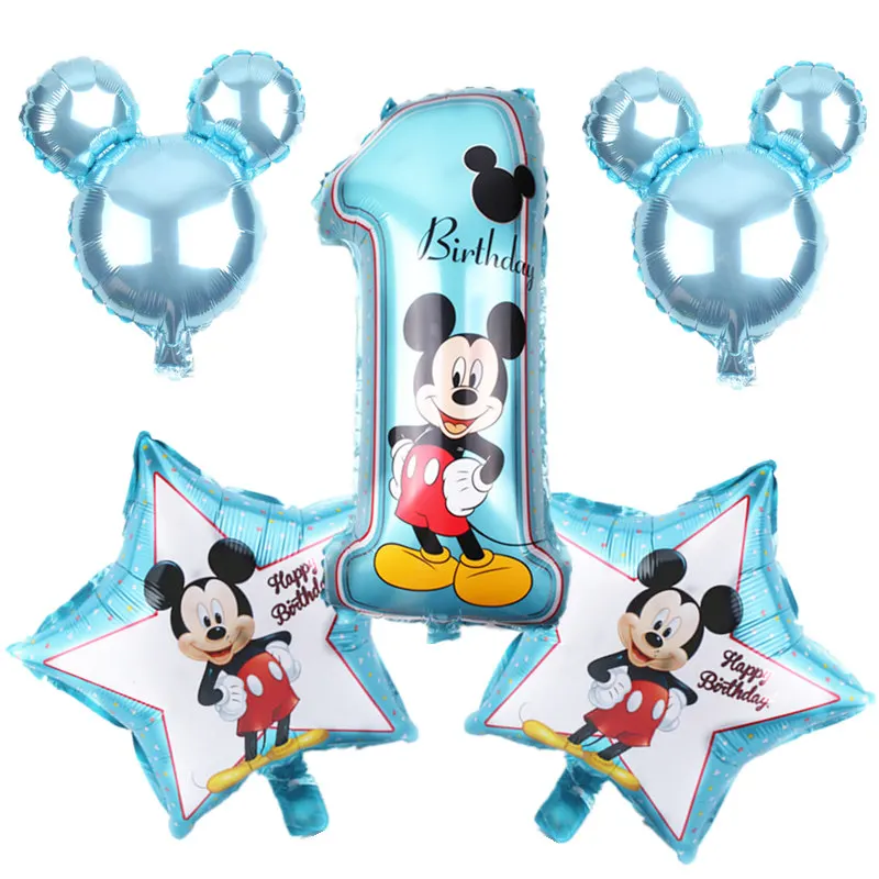 

New 5pcs/lot Mickey Minnie birthday cake set balloon Birthday party atmosphere decoration decorative balloon Seal