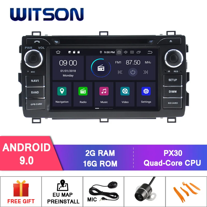 WITSON Android 9,0 ips HD экран для TOYOTA AURIS 2013 автомобильный dvd-радио GPS 4 Гб ОЗУ+ 32 Гб Вспышка 8 Восьмиядерный стерео+ DVR/wifi+ DSP+ DAB