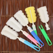 Детские бутылки молока Губка Кисть для новорожденных детей подачи молока бутылочки и соски портативный Съемный чистого пластика