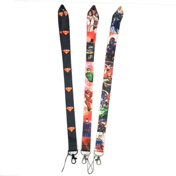 

10PCS Hot Boys Superman Neck Strap Lanyard for Keys ID Card USB Badge Holders Lanyard for Phone Case super hero Lanyard Cuello