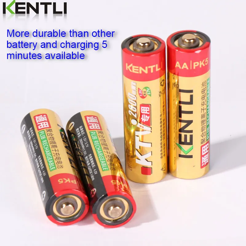 8 шт. KENTLI 1 5 В AA PK5 2800mWh Аккумуляторная Литиевая литий ионная батарея + 4 слота