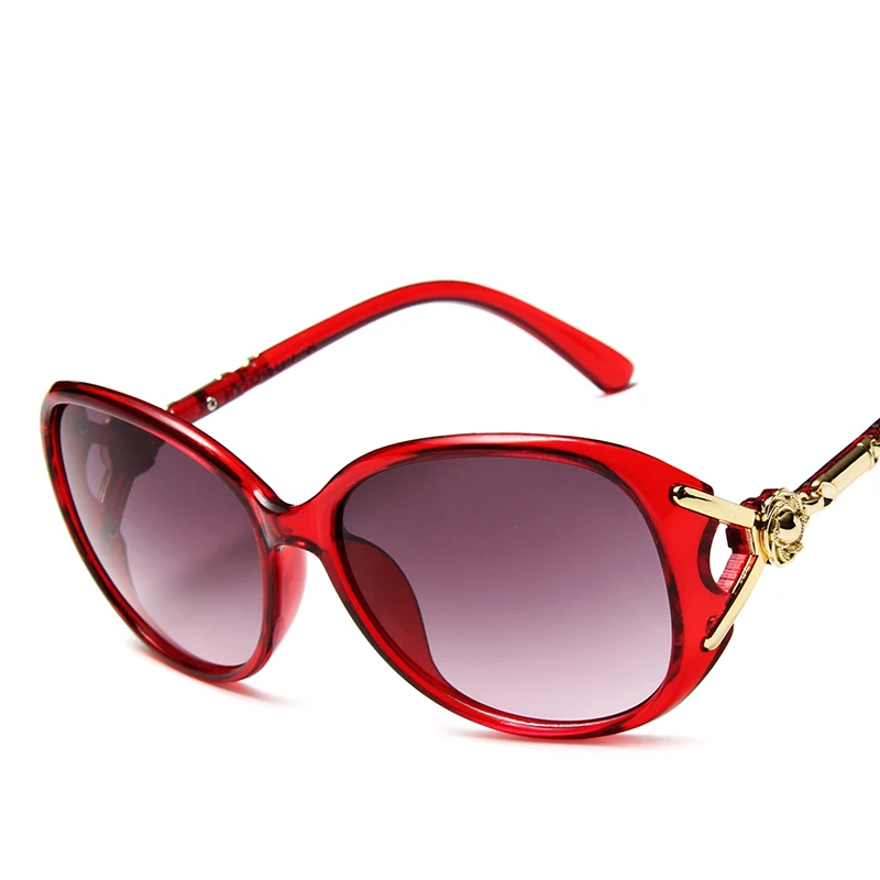 Овальный женские солнцезащитные очкив ретро стиле UV400 большие круглые градиентные солнцезащитные очки Роскошные Брендовая Дизайнерская обувь Винтаж Lunette De Soleil Femme - Цвет линз: Wine Red