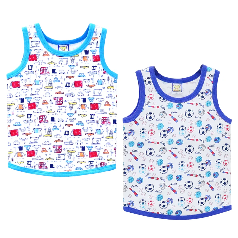 Children 100% Cotton Boys O Neck 2 Pieces/lot Sports Baby Summer Clothes kids undershirts for birthday gifts boys short sleeve shirts