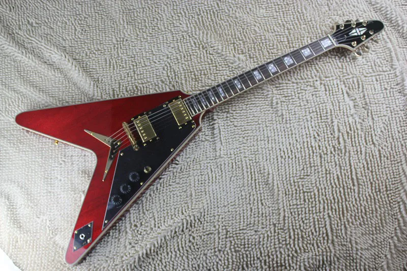 

Factory wholesale new arrival GB Flying-V Red electric guitar with case