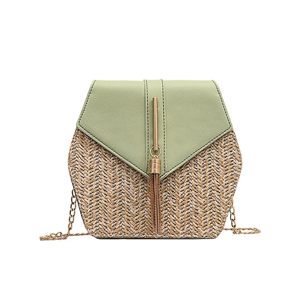 

OCARDIAN Handbags Fashion Women Retro Weave Leather Tassel Chain Crossbody Bag Shoulder Bags Summer Hexagon Mulit Style June19