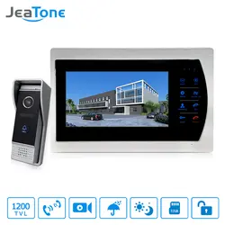 Jeatone 10 "TFT Дисплей проводной видео звонок в дверь домофон и 3,7 мм объектив Touch ключ открытый Камера для дома безопасности