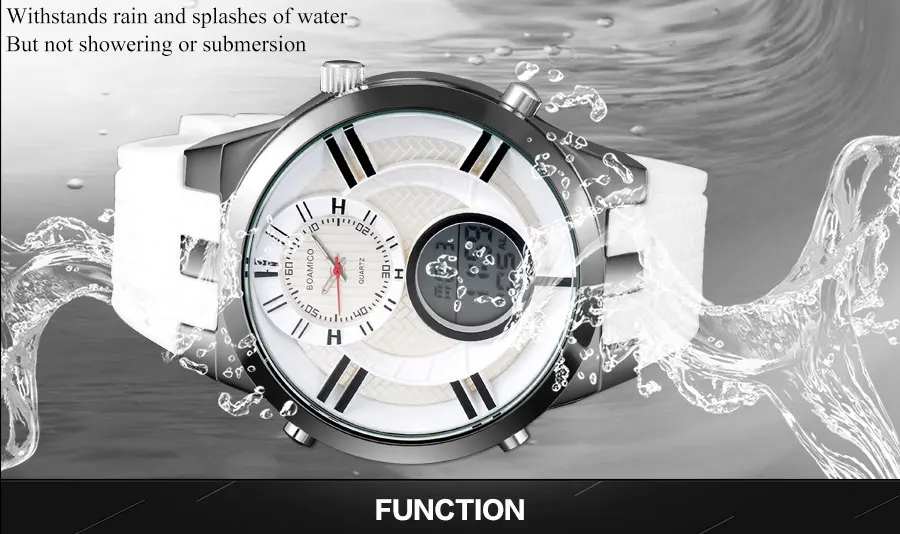 BOAMIGO Mens Watches Top Brand Luxury Dual Display Digital Military Quartz Watch White Rubber Gift Wristwatches for Casual Dress (7)