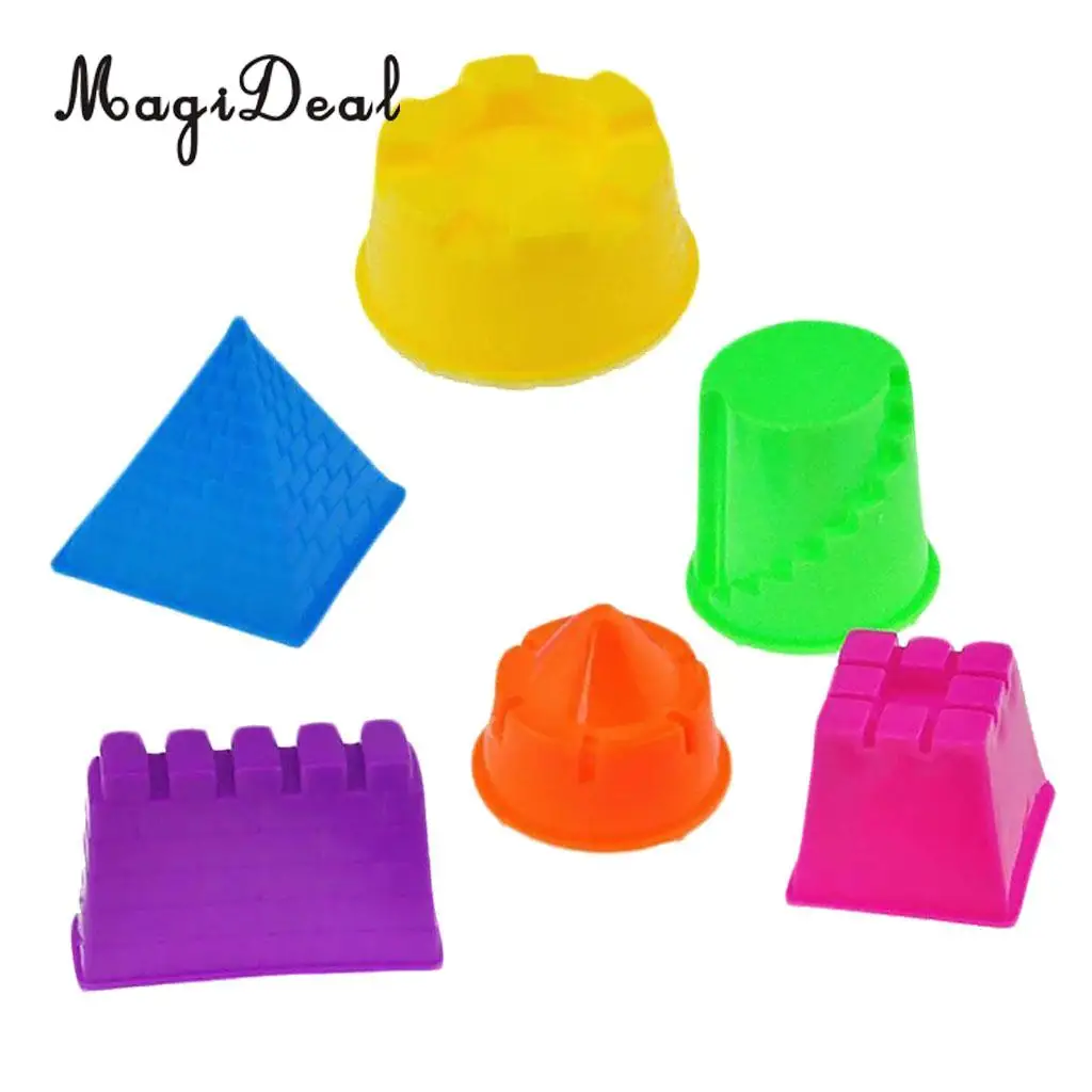 MagiDeal 6Pcs/Pack  Assorted Sand Clay Mold for Children Educational Play Sand Castle Beach Seaside DIY Bath Toys Great Gift