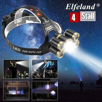 

90000lm LED Headlamp 3*T6 4*Q5 Fishing Headlight Waterproof Lamp Light Zoom Flashlight Torch Head 18650 Rechargeable Battery