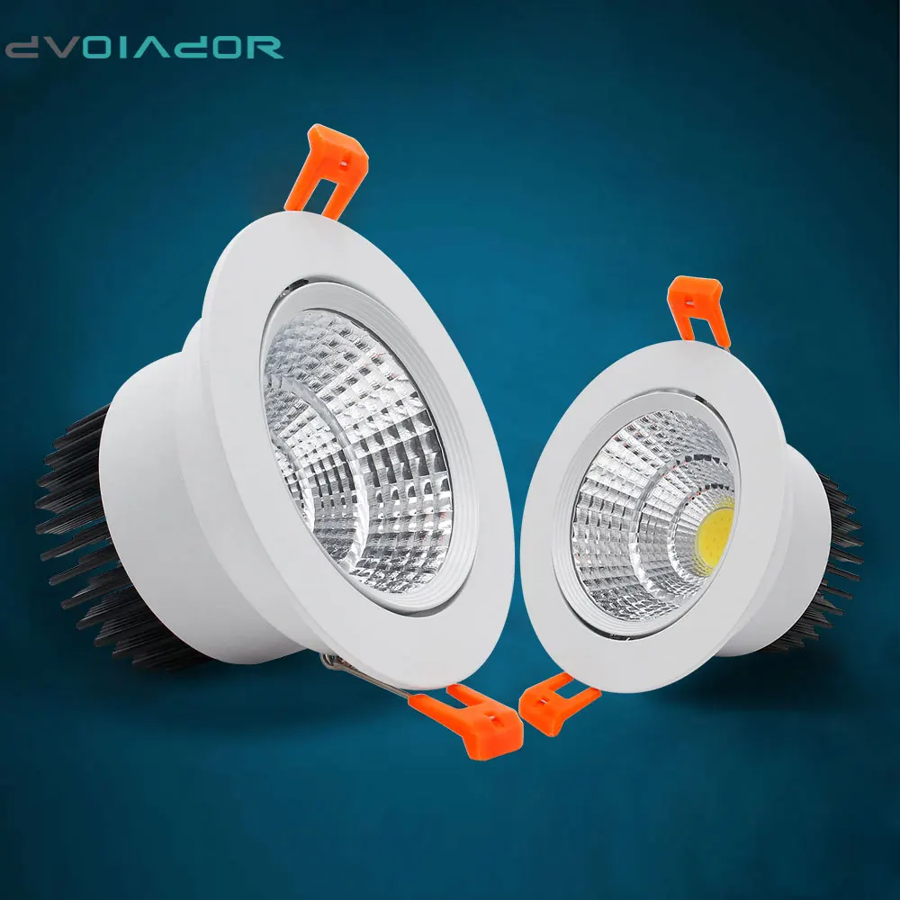 

Newest Dimmable 5W 9W 12W COB Recessed LED Downlight AC 90V-265V Adjustable Recessed downlight lights +Drive LED Spot Light