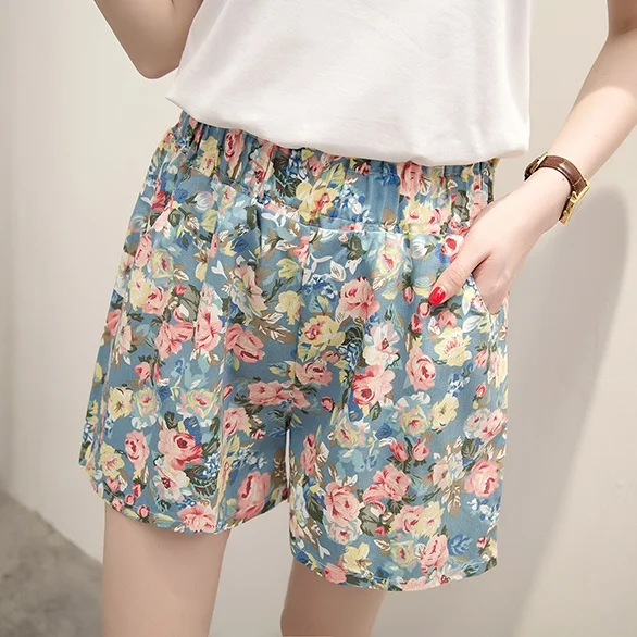 

5xl plus big size shorts women spring autumn summer style 2018 bermuda feminina print loose thin casual shorts female Y1312