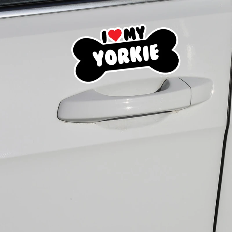 YJZT 15*7 1 см I Heart My Yorkie Dog Bone ПВХ автомобильный бампер автомобильные наклейки