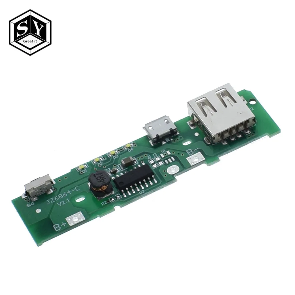 

1PCS Great IT 5V 1A Power Bank Charger Module Charging Circuit Board Step Up Boost Power Module For Xiaomi Mobile Power Bank DIY