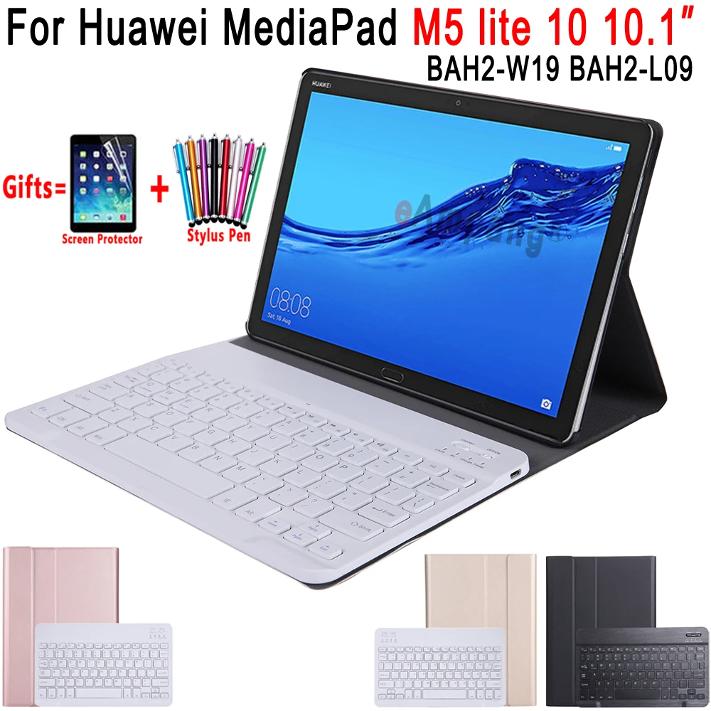 Чехол для Huawei Mediapad M5 Lite 10 тонкий съемный кожаный чехол с Bluetooth клавиатурой 1 дюйма