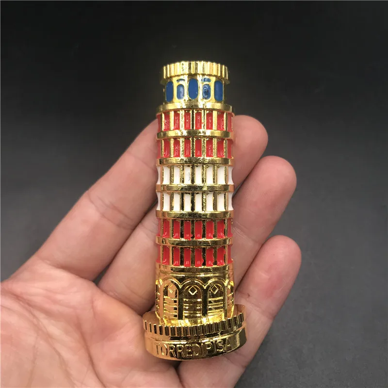 3D металлический магнит на холодильник стикер s Великобритания Италия Рим Франция память о поездке древняя архитектура путешествия магнитная наклейка - Цвет: Leaning Tower Pisa