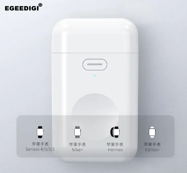 

New Egeedigi Wireless Charger Power Bank 1000mAh for Apple Watch 4/3/2/1 External Battery Charger Portable Mini Wireless Charger