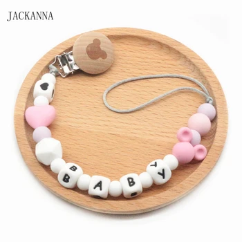 

Personalized Baby Name Pacifier Clips Silicone Baby Pacifier Holder Chain Teething Dummy Clips Newborn Gifts Attache Sucette