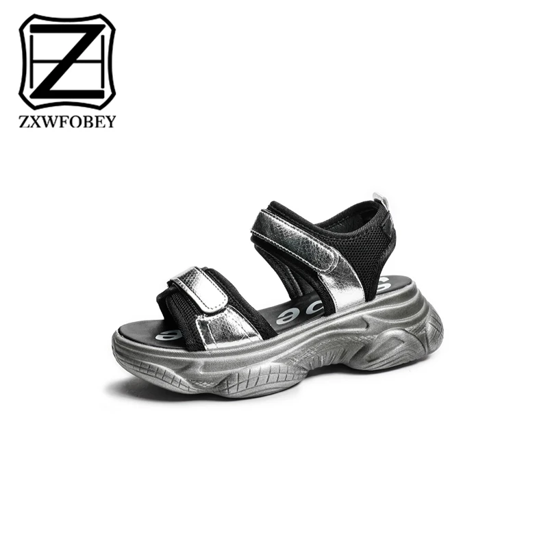 

ZXWFOBEY Vrouwen Mode открытые кроссовки для подростков Gesp Sandalen Zomer Strand Sandalen повседневные кроссовки уличная высота Hak Sandalen