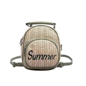 

TTOU Summer Straw Backpack Women Chain Mini Shoulder Bags Weave Hollow Beach Satchel Fashion Messenger Bags Casual Schoolbag
