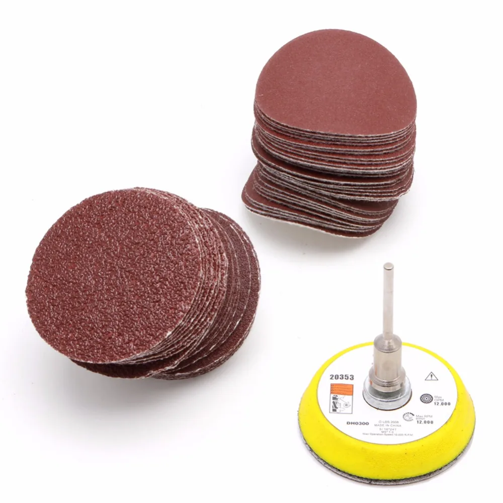 M6 Self-adhesive Wool Polishing Disc New 60Pcs 2/'/' 50mm Sandpaper 60-320 Grits