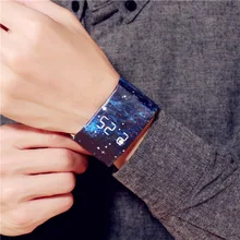 60 шт. Новые Креативные цифровые бумажные часы детские наручные часы водонепроницаемые электронные часы светодиодный браслет для мальчиков и девочек