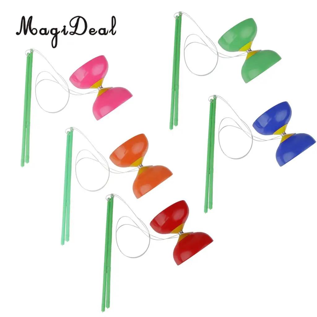 MagiDeal Traditional 1Pc Plactic Diabolo With Handsticks and String Juggling Toy for Kids Children Adult Beginners 4Colors