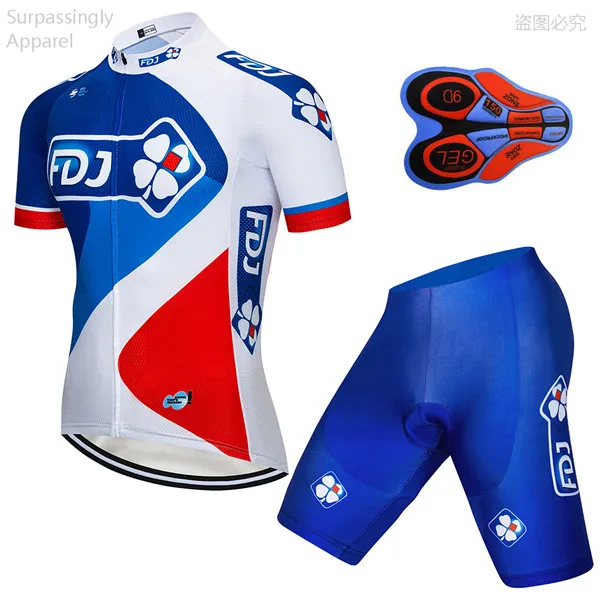 MTB Pro UCI Tour Team FDJ Велоспорт комплекты одежды велосипед Джерси Мужская велосипедная одежда летние велосипедные майки 16D набор велошорт - Цвет: Picture Color