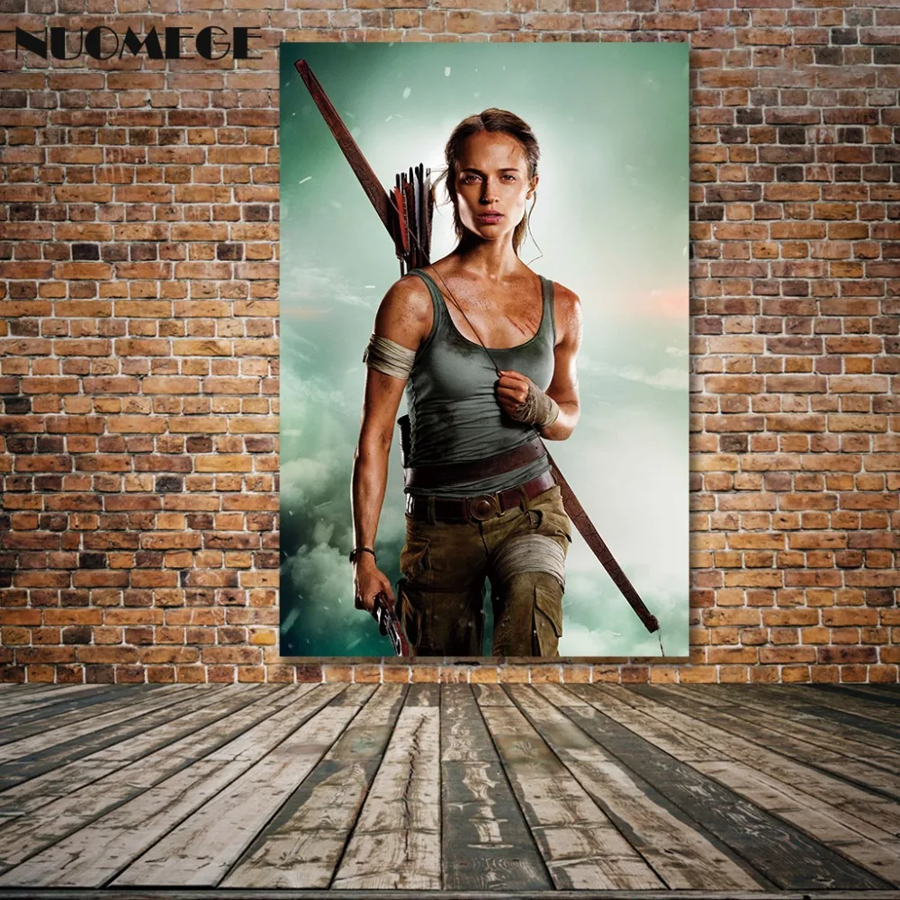 NUOMEGE Tomb Raider Lara Croft постеры для кино арта Печать 12x18 24x36 дюймов на шелковой