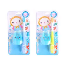 Детская зубная щетка с мультяшной звездой, мягкая щетка для ухода за полостью рта, Милая Мини точилка для карандашей, подарок для детей