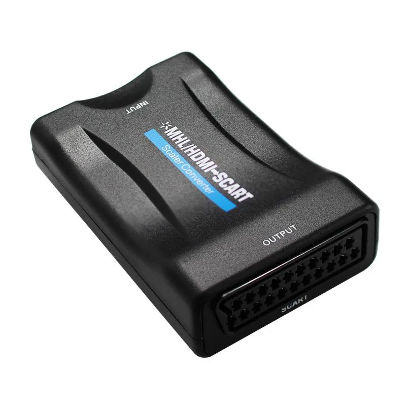 

10pcs HDMI To Scart Converter AV signal adapter converter HD Receiver For Old TV with power supply support hdmi 1080p