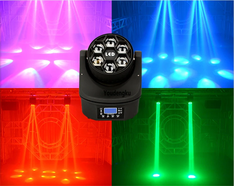 Lyre led rgbw Луч 6x15 Вт 4 в 1 вращающийся головной мини пчелиный глаз светодиодный свет 6