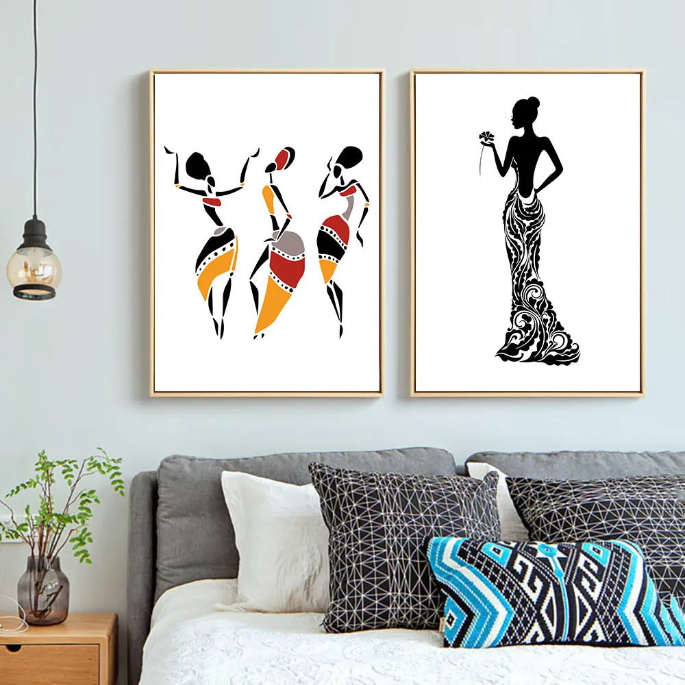 

Abstract Black Beauty Wall Art Canvas Painting African Woman Wall Pictures For Living Room Canvas Art Prints Home Decor Unframed