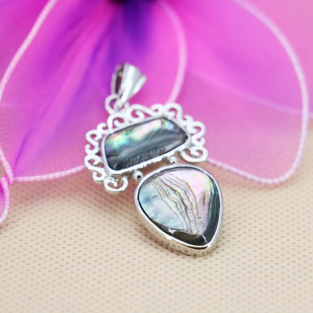 

24*37mm Accessories Series Natural Abalone seashells sea shells pendants DIY Ethnic Chic geometry jewelry making design crafts