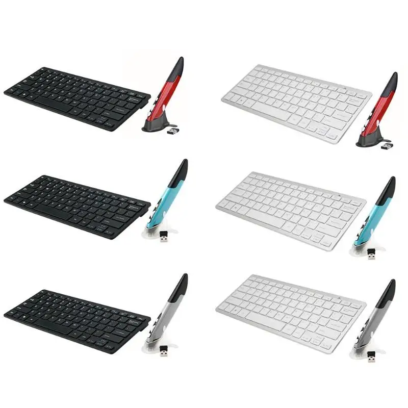 

ALLOYSEED Wireless Keyboard Adjustable 1600DPI Optical Pen Mouse Combo Set for windows/Mac/smart TV/TV box/set-top box