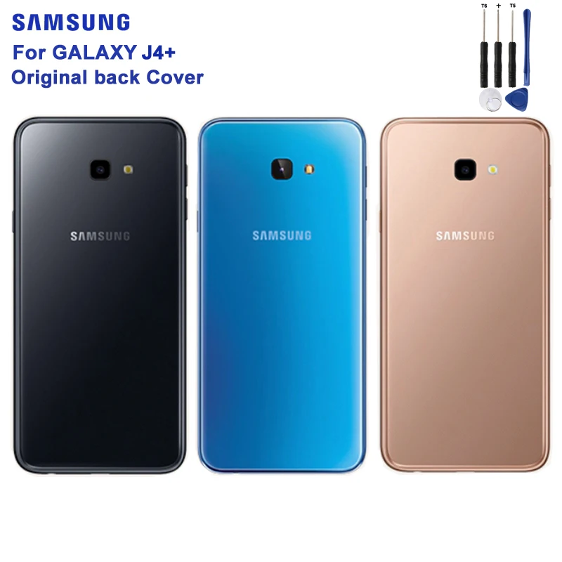 

Original SAMSUNG Transparent Battery Cover For Samsung Galaxy J4+ J4 +Back Case Phone Battery Backshell