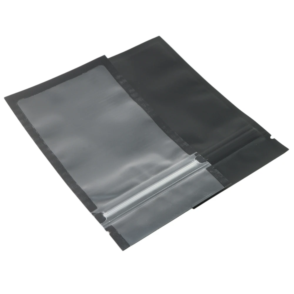 Assorted Sizes Matte Clear/Black/Black Zip Lock Bags 100pcs PE Plastic Flat  Ziplock Package Bag