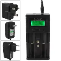 SecurityIng LCD Display UK US EU Battery Charger for Li-ion Ni-MH 18350 18650 16340 22650 26650 AA AAA Rechargeable Batteries