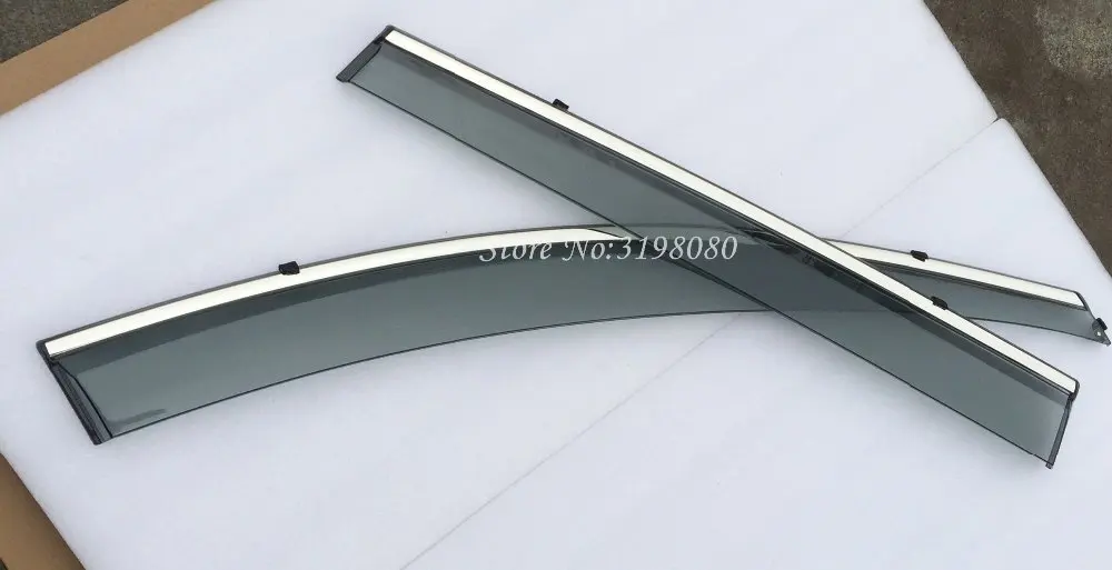 

For TOYOTA 2003-2009 PRADO FJ120 Car Deflector Door Visor Window Visor With Steel Trim,Weather Rain Sun Wind Guard Accessories