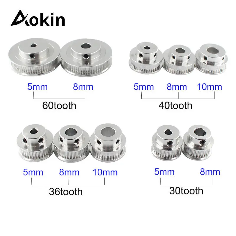 Gt2 Timing Pulleys 30 36 40 60 Tooth 2gt Wheel Parts Bore 5mm 8mm Aluminium Gear Teeth Width 6mm 10mm 3d Printers Part