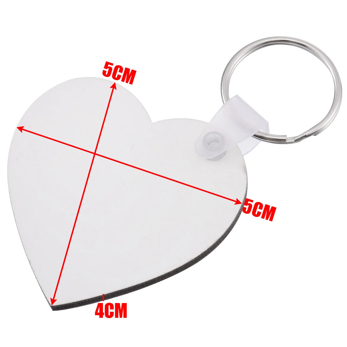 10pcs New Heart Blank Board Sublimation Printing Keyrings  One Side Printable For Heat Press Machine