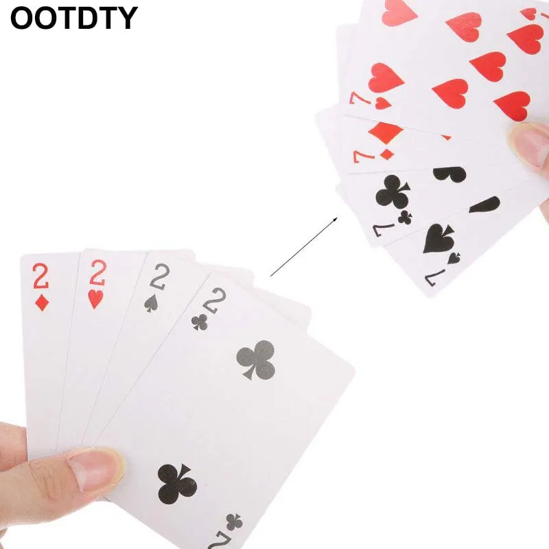 

4 Cards 7 To 2 Transformer Magic Tricks Magic Props Close Up Magic Toy Kids Toy Christmas Gifts