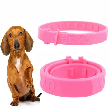 

Summer Pet Flea Prevention Collars Hypoallergenic Tick Collar for Dogs and Cats Adjustable and Light Red