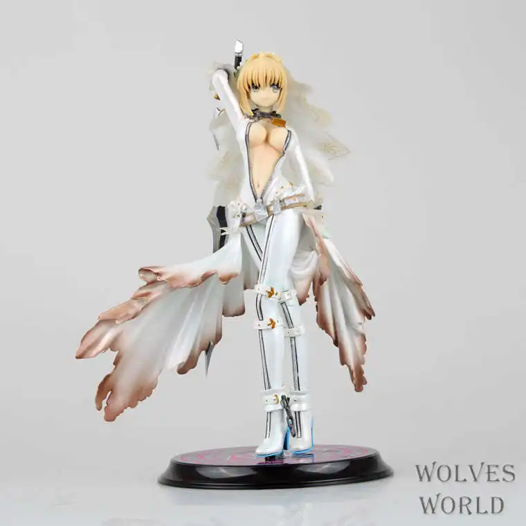 

HKXZM Anime Fate Stay Night Fate/Extra 22CM White Saber PVC Figure Collectible Toy Model Briquedos Gift