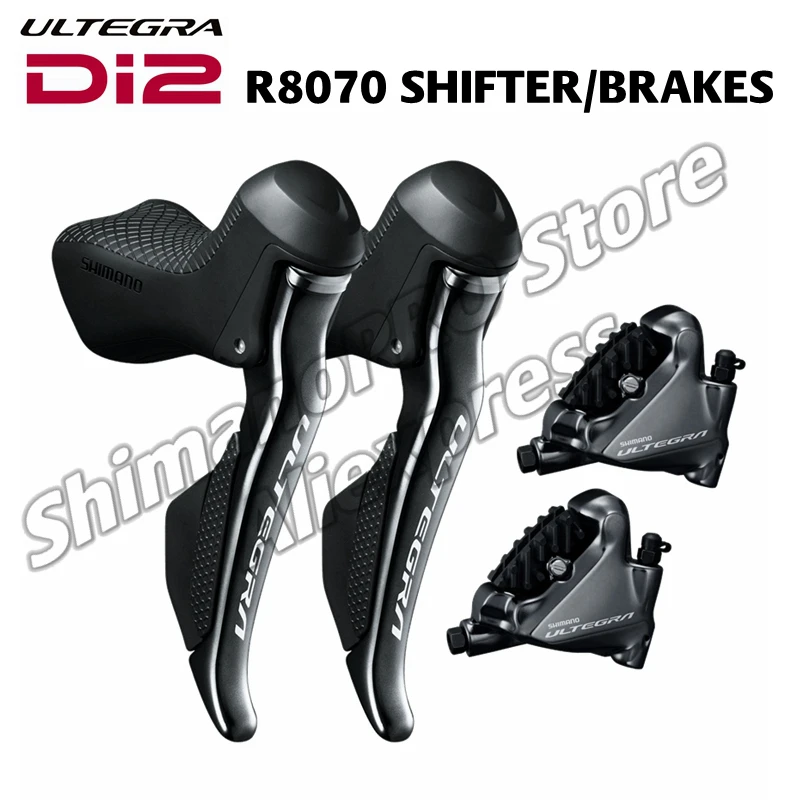 Shimano Ultegra Di2 R8070 ST-R8070 + BR-R8070 Hydraulic Disc Brake - Flat Mount - 2x11-speed - Pair, R8000
