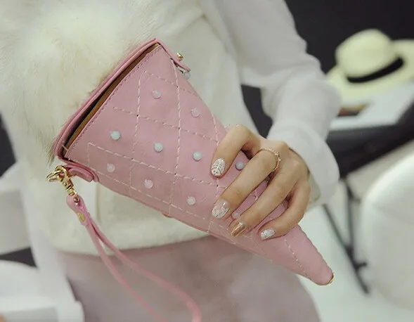 Весна-лето корейская женская конус мороженого пакет Мода волосы мяч сумка