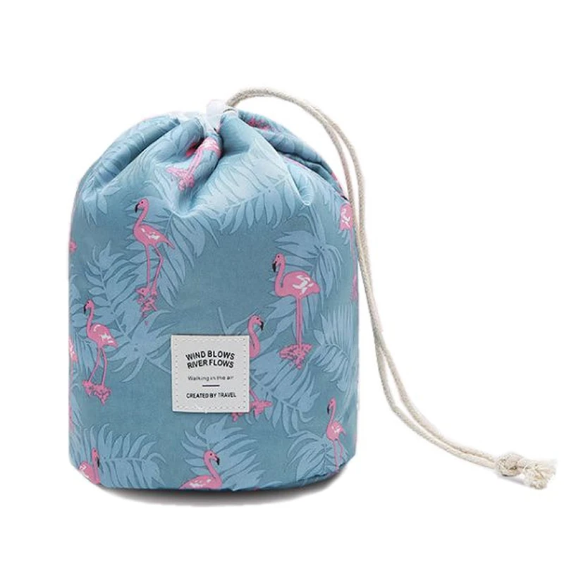 

Travel Drawstring Cosmetic Bag Flamingo Lazy Luggage Partition Storage Bags for Clothes and Underwear Packing Organizer Set