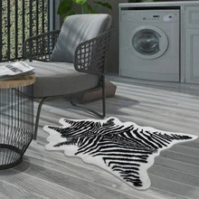 Имитация Zebraskin напольный ковер из мягкого искусственного меха для спальни напольный ворсистый шелковистый плюшевый ковер из искусственного меха прикроватные коврики