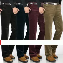 Новое поступление, свободные вельветовые повседневные штаны с высокой талией, прямые эластичные Стрейчевые брюки, Осень-зима, полная длина размера плюс 29-42