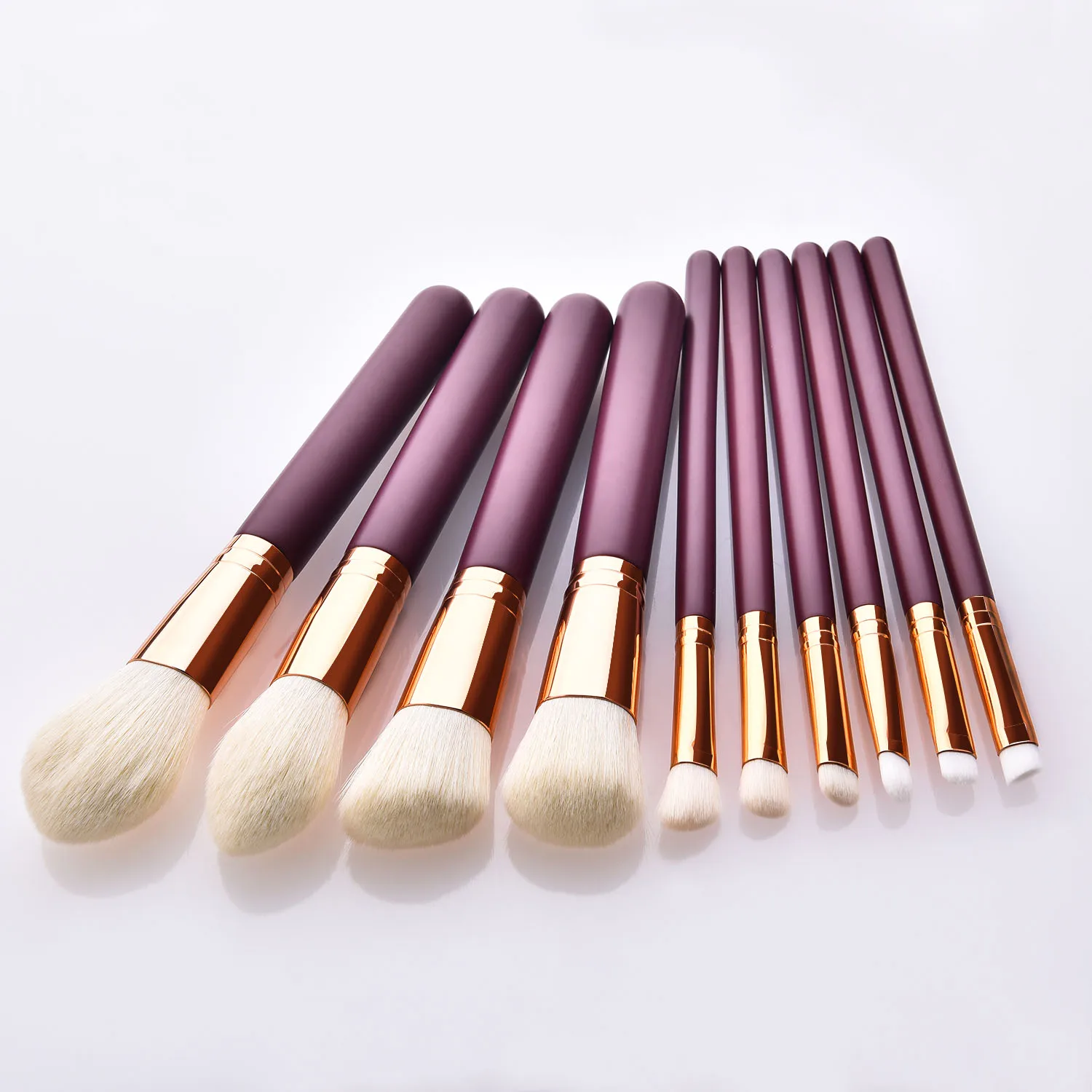 BBL 10 Pieces of Jujube Makeup Brush Set High Quality Handle Foundation Concealer Eye Shadow Sculpting Blusher Eyeliner Brush