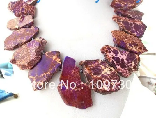 

Jewelry 0012159 Long 57mm Purple Imperial Jasper Crystal Necklace 14KGP GP